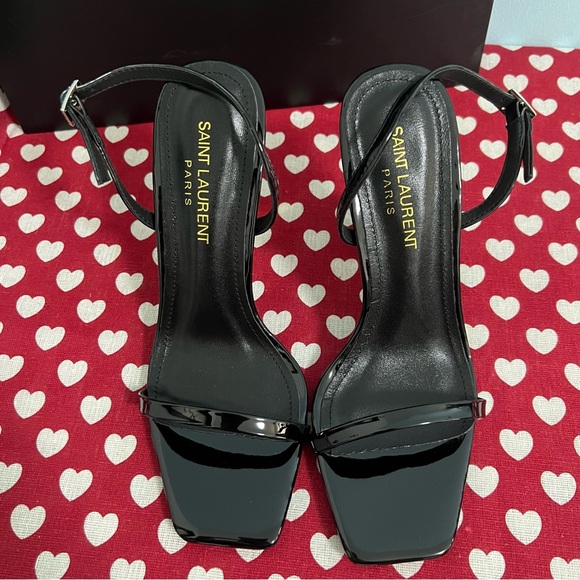 Yves Saint Laurent Patent Leather Strappy High-Heel
Sandals - Picture 3 of 8